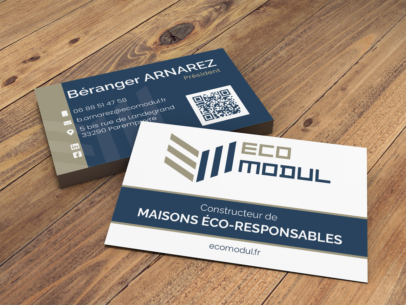 Cartes de visite EcoModul - Portfolio Creative Screen web designer freelance Médoc